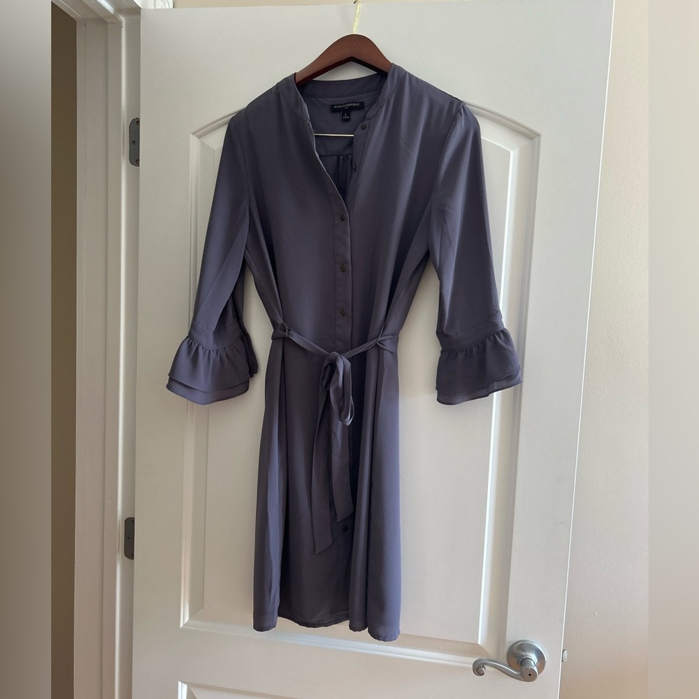 Banana Republic Ruffle Sleeve Button-Down Dress